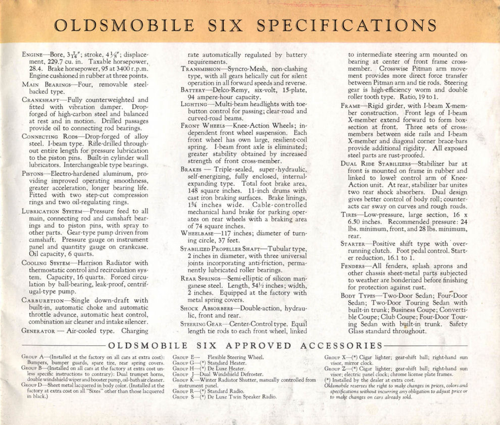 1937 Oldsmobile Six Brochure Page 26
